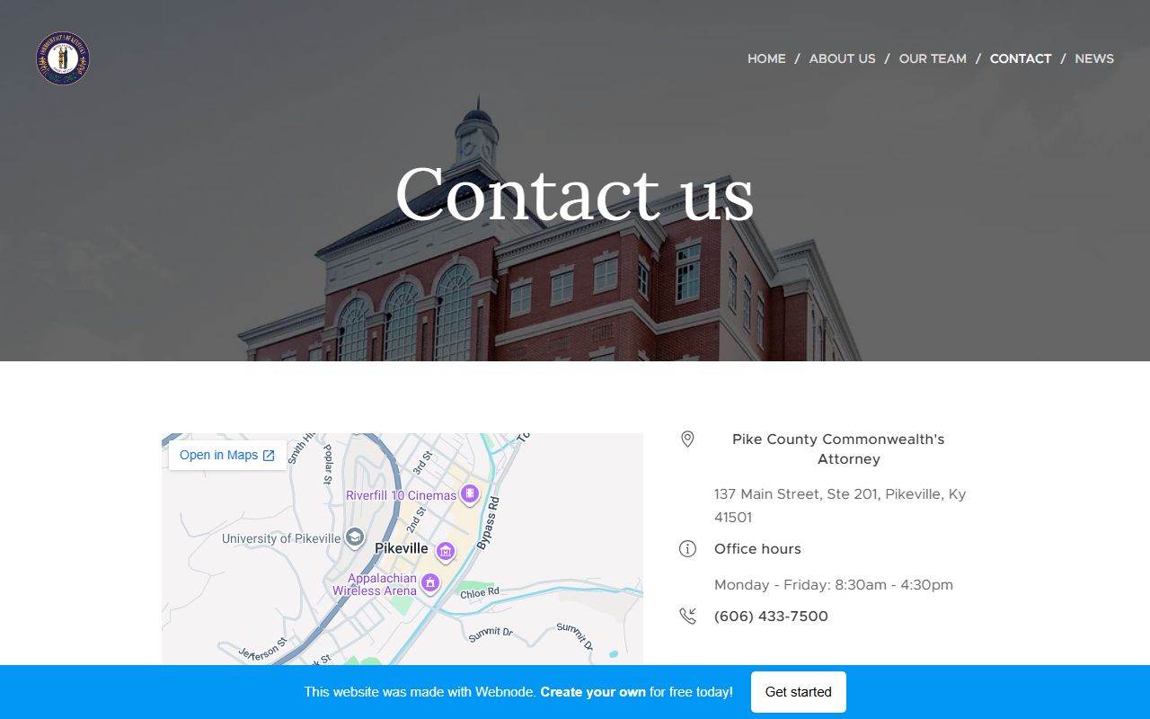 Pike County arrest records and court charges Commonwealth's Attorney contact page