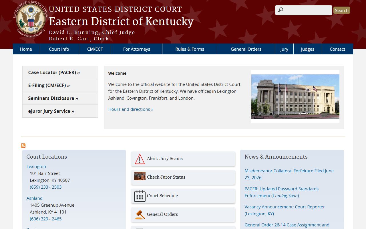 Pike County court dockets U.S. District Court Eastern District of Kentucky