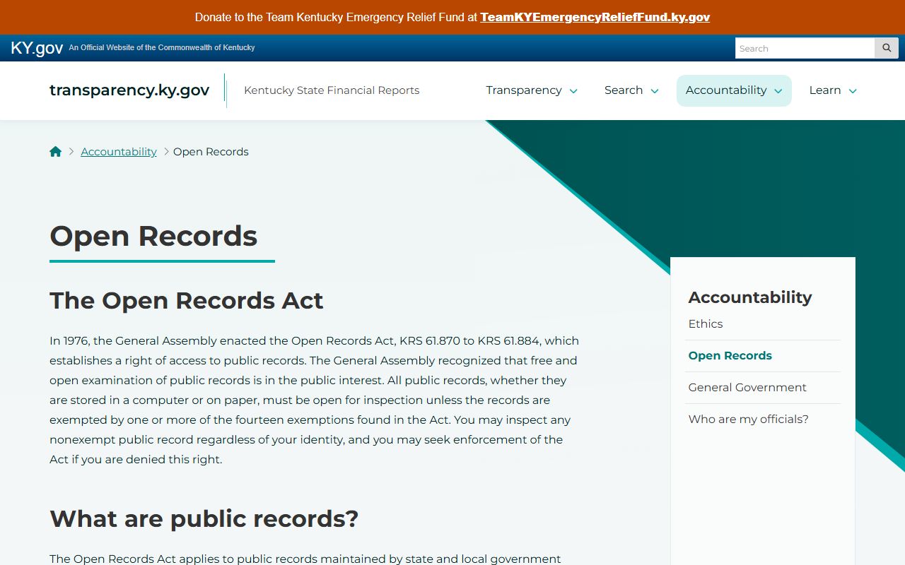 Pike County court records Kentucky Open Records Act overview