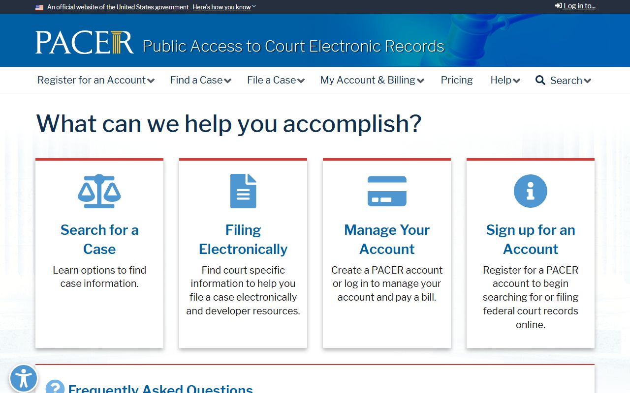 Pike County court records PACER federal court records portal