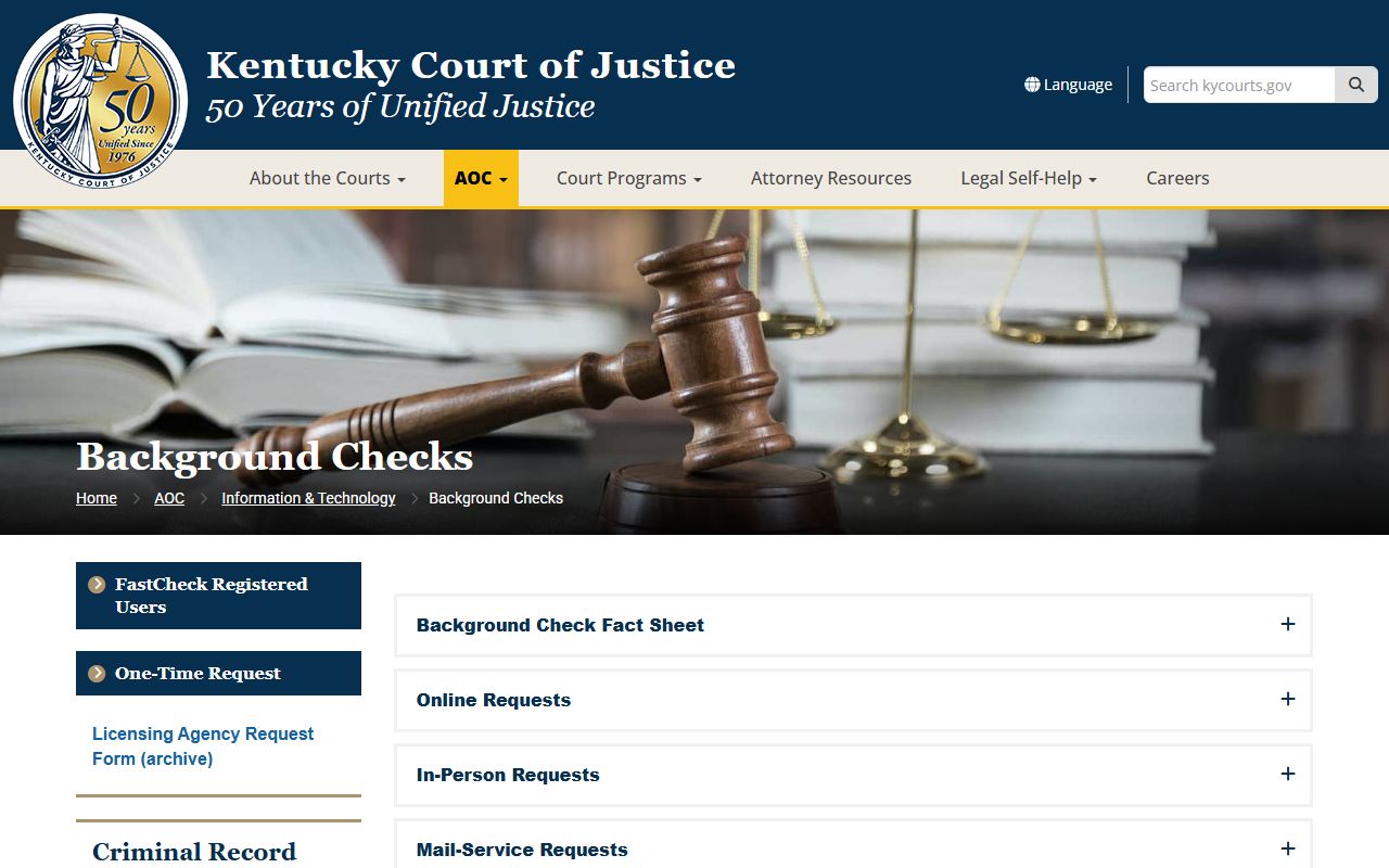 Pike County criminal court records AOC criminal background check page