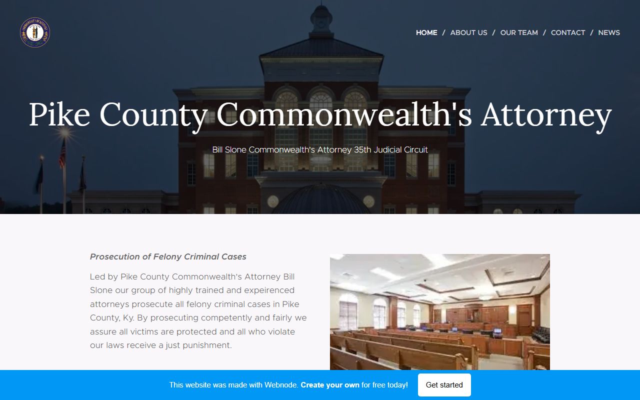 Pike County criminal court records Commonwealth's Attorney felony prosecution page