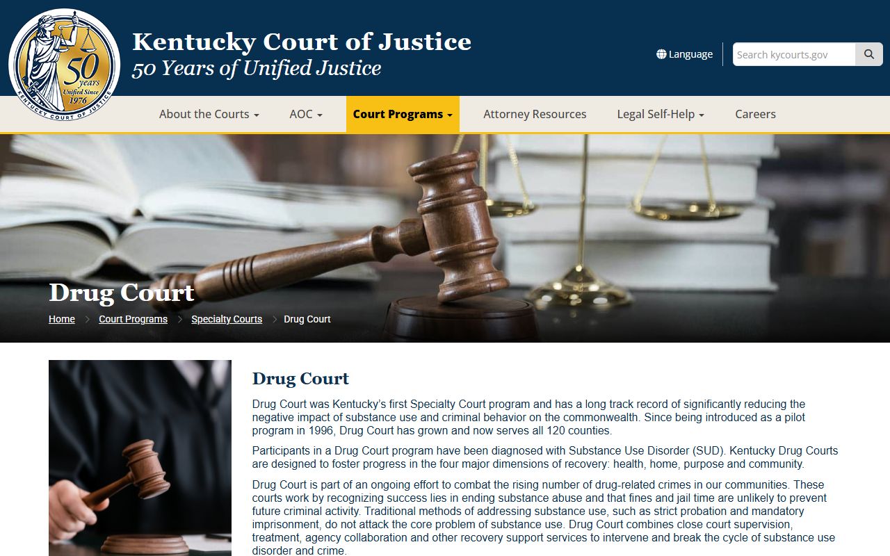 Pike County Circuit Court records source for Kentucky Drug Court case pathways