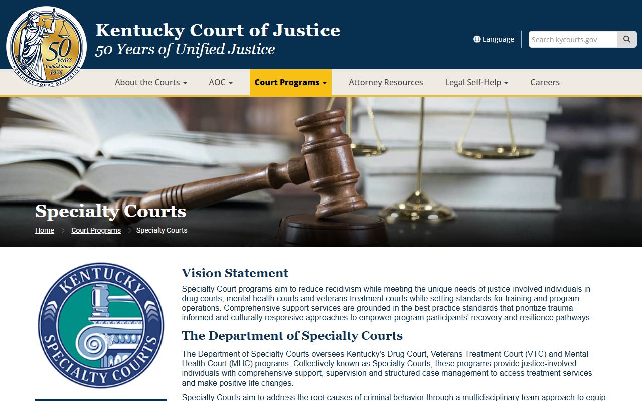 Pike County Circuit Court records source for Kentucky Specialty Courts programs