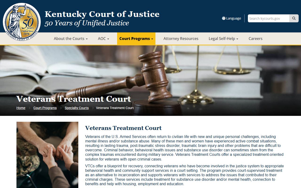 Pike County Circuit Court records source for Kentucky Veterans Treatment Court